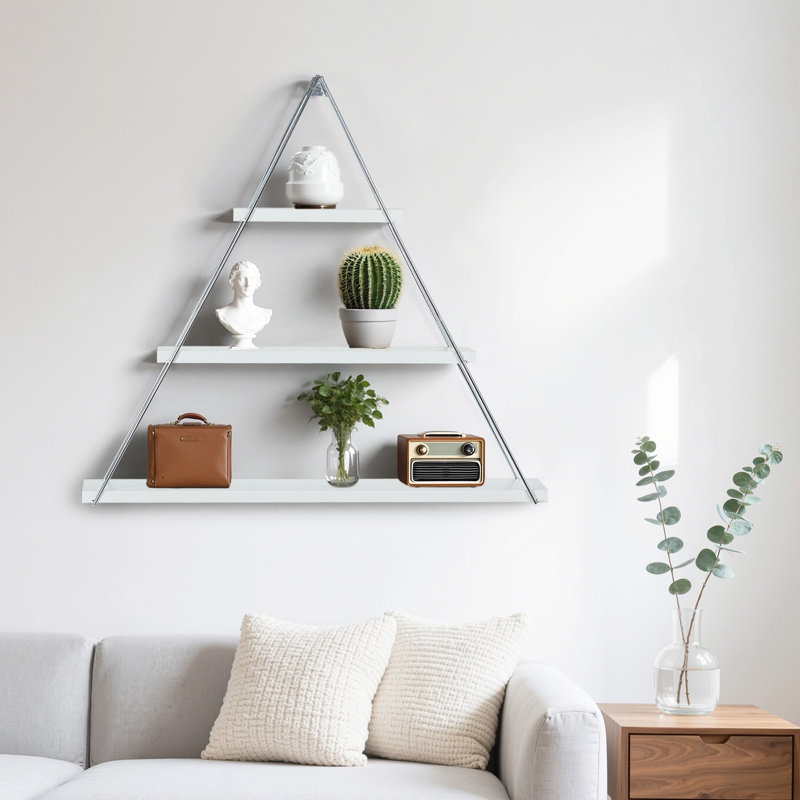 Petites tablettes murales en bois massif, Bois blanc