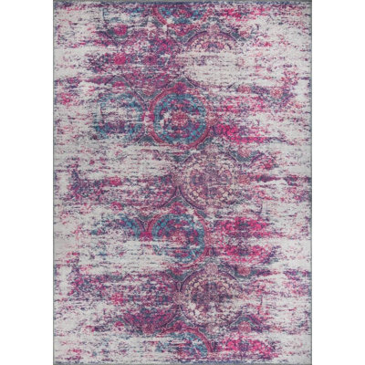 Purple Abstract Woven Base Decorative Carpet