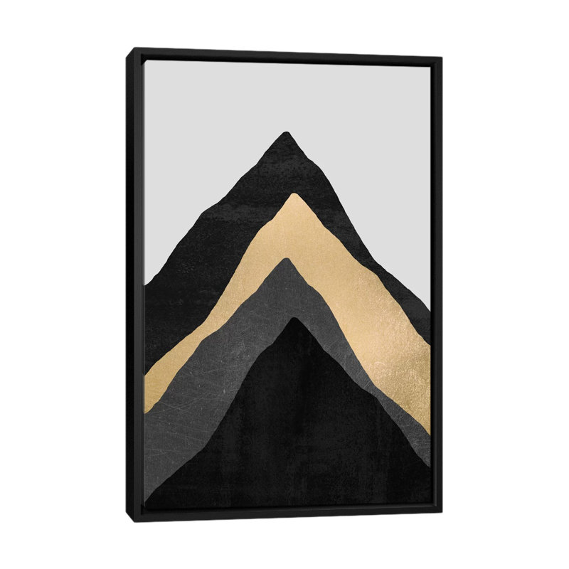 "Quatre montagnes" par Elisabeth Fredriksson - impression sur toile, H 26 po x l 18 po x P 1,5 po, Toile avec cadre noir