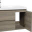 Meuble-lavabo flottant avec lavabo en résine, armoire de rangement murale, tiroirs à fermeture en douceur, finition gris cendré