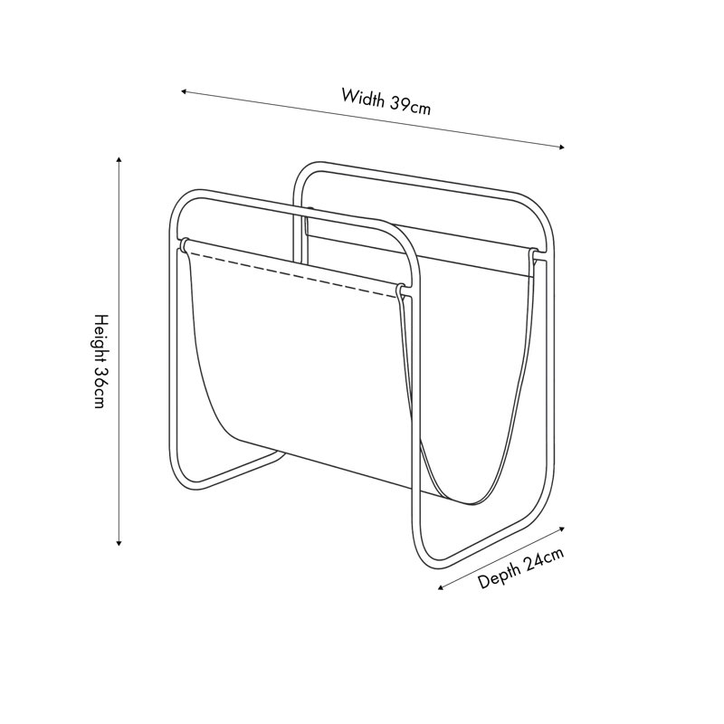 Free Standing Magazine Rack, Peppercorn