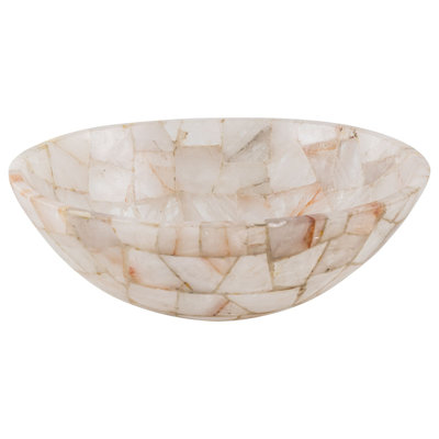 World Menagerie Kaminski 490mm L x 490mm W Ivory Stone Circular Sink