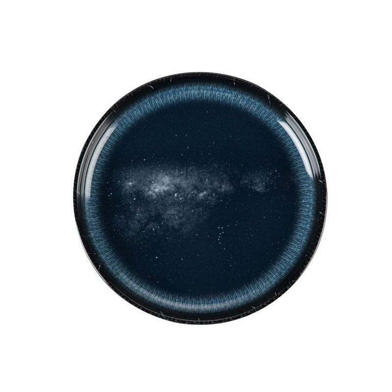 CAC Mélamine galaxie ronde ronde étoilée bleu nuit 11 1/2 po