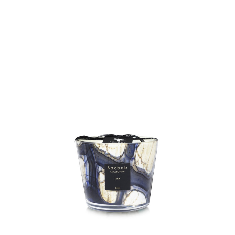 Stones Lazuli Candle, 3.9" H x 5.07" W x 5.07" D