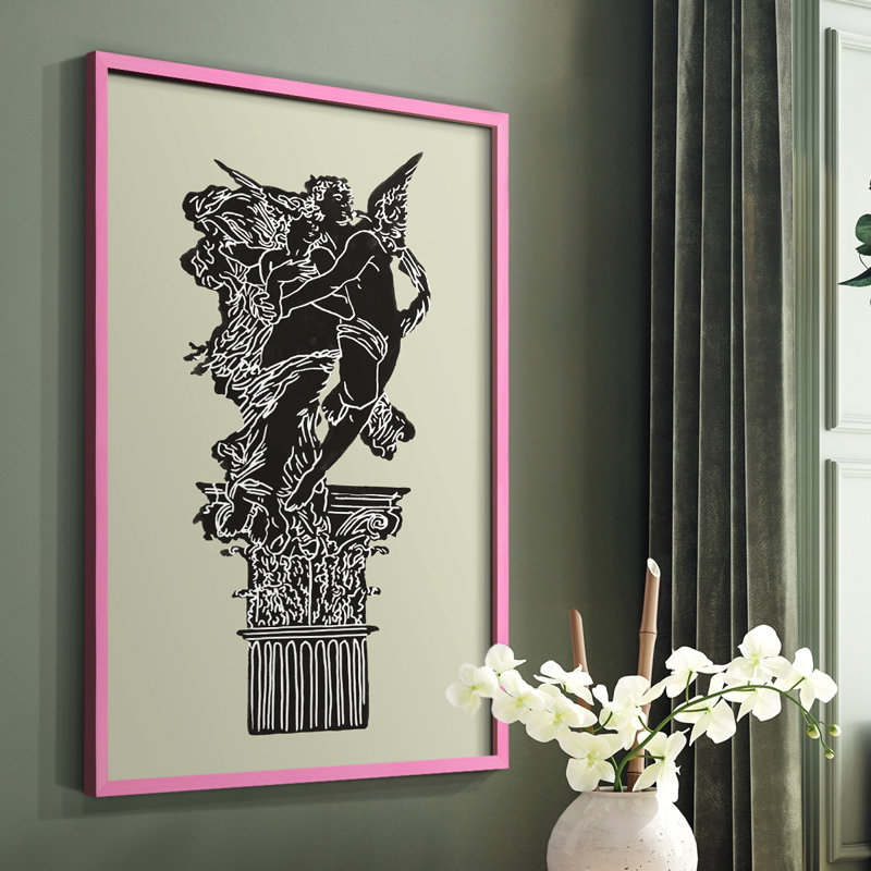Magic Garden I, reproduction encadrée - bois massif, Rose, H 10 po x l 8 po