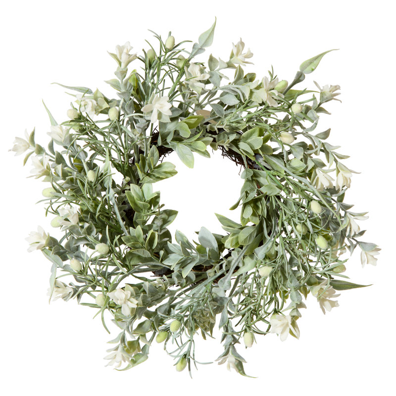 14" Spring Mixed Blossoms Table Wreath
