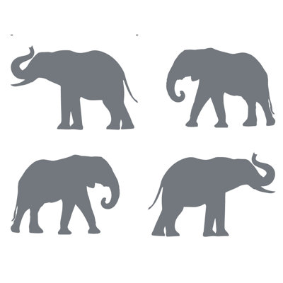 Décalcomanie murale motif éléphant