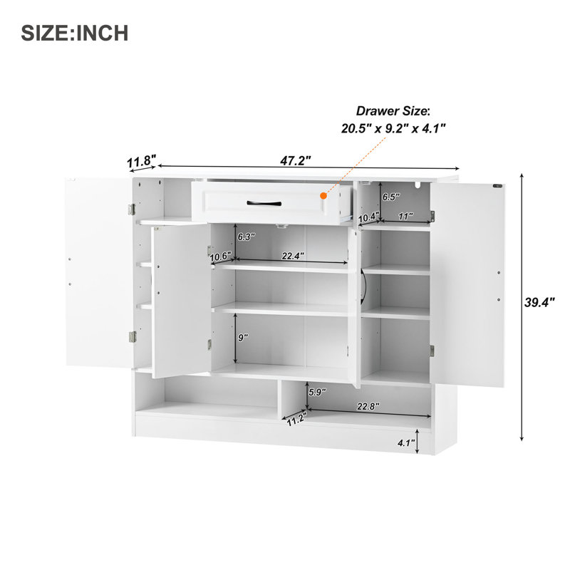 Enea 47.31'' Console Table, White