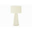 Lighting, H 29 po, lampe de table, céramique blanche, abat-jour ivoire / crème, contemporain