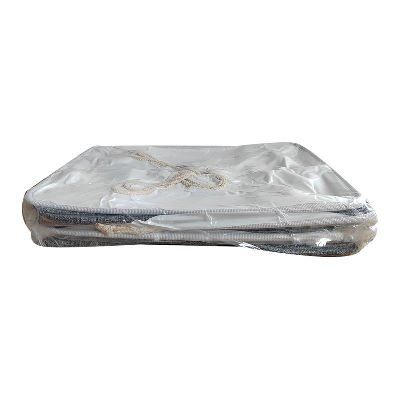 Longshore Tides Fabric Decorative Bin, White/Grey