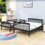 Lit superposé simple au-dessus de double en bois avec escalier de rangement Jovie-812552584