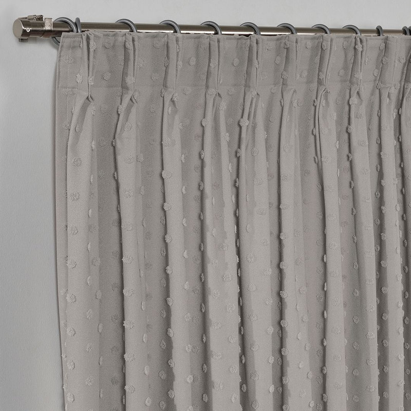 Rideau décoratif très long et très large, Gris clair, L 52 po x L 168 po