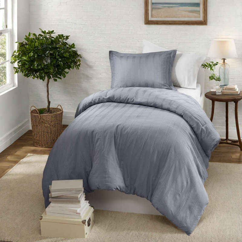 Ensembles de literie simple / simple TG gris durable, conception rayée moderne pour toutes les chambres