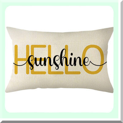 Sunshine Farmhouse Summer Pillow Cover - Decorative Cushion Case for Sofa Couch - Brighten Your Home with Hello Sunshine Theme