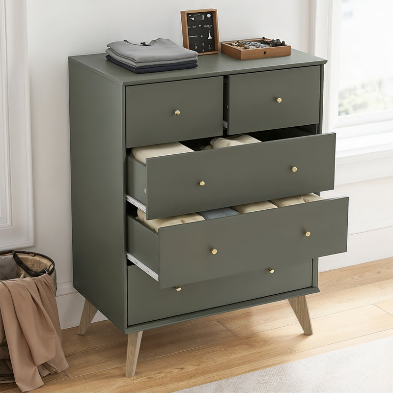 Abby 5 Drawer Chest, Kale Green