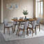 Ensemble de mobilier de salle à manger décontracté avec table en bois de 7 pièces et chaises rembourrées, finition noyer pour les cuisines modernes, ensemble de table de salle à manger