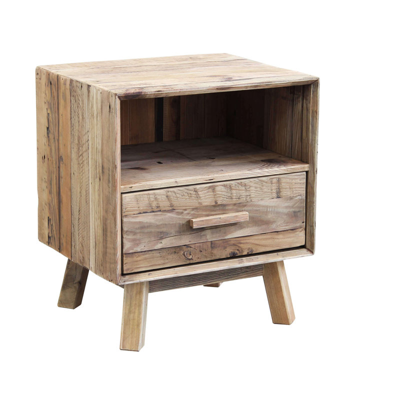 Franz 55cm W Solid + Manufactured Wood Bedside Table