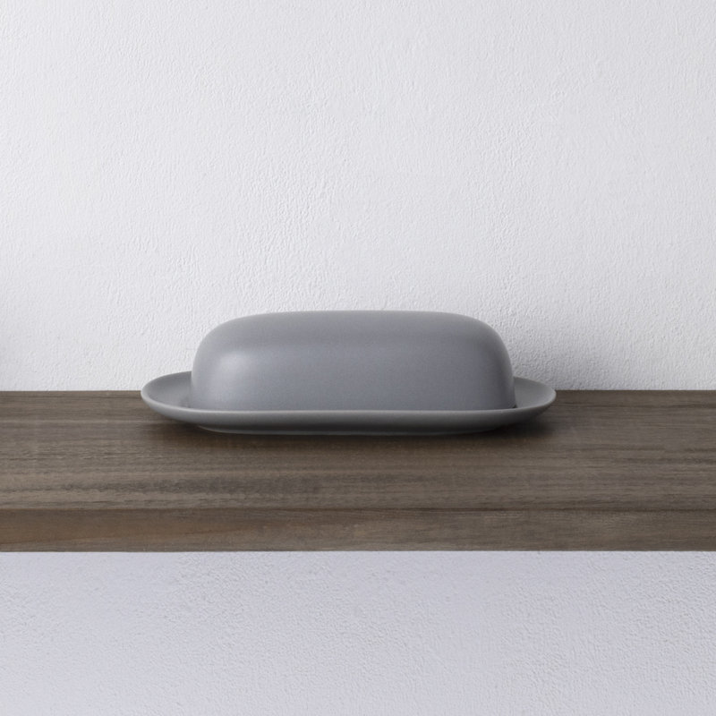 Noritake Colorwave Covered Butter Dish, Slate, 8.4'' W X 2.6'' H