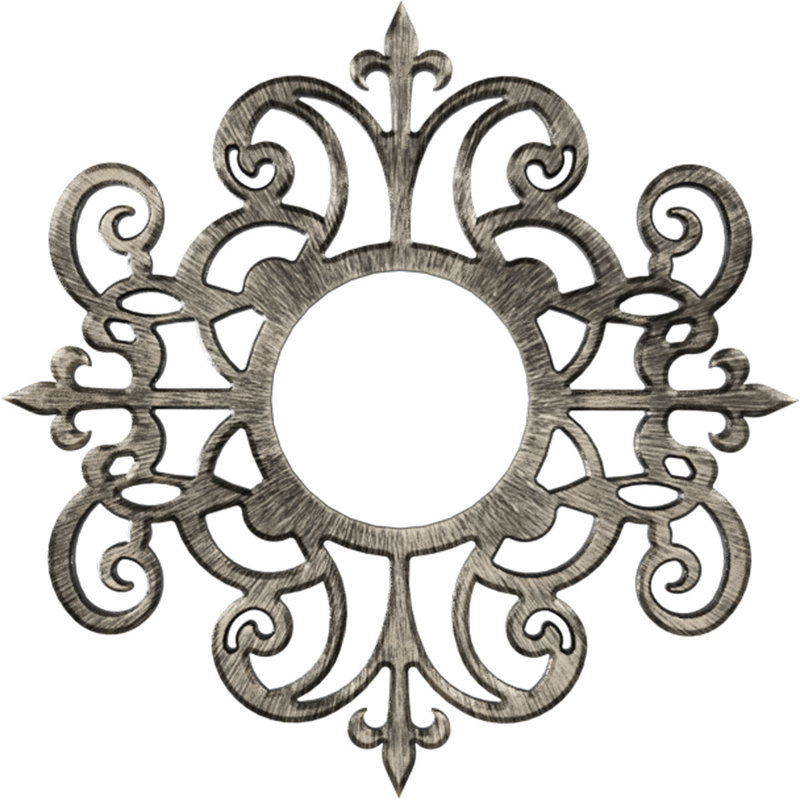 Médaillon de plafond 24 po x 24 po x 7 3/4 po x P 3/4 po Dijon, H 24 po x l 24 po x P 0,75 po, Argenté antique chaleureux
