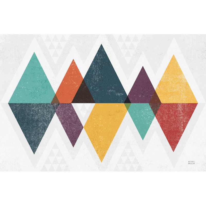 " Mod Triangles II Retro ", 8" H x 8" W x 1.25" D