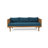 Acacia Wood Patio Furniture Set,Outdoor 3 Seater Daybed(With Water Resistant Thick Cushions)And Round Coffee Table, Dark Teal Cushion-1806081369