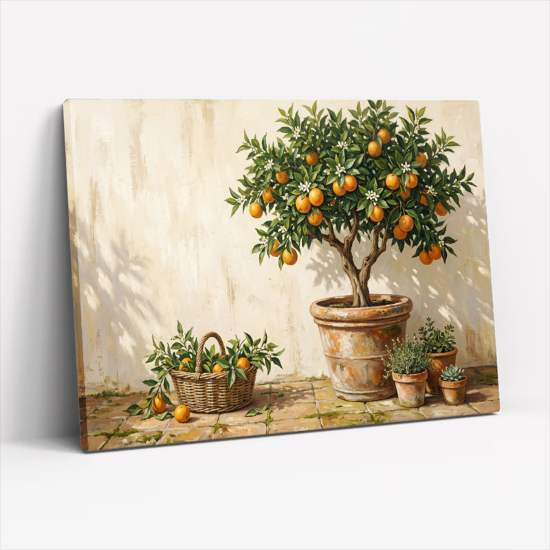 «Orange Tree», reproduction d'art sur toile, ensemble de 1, 16"H x 24"W, Wrapped Canvas