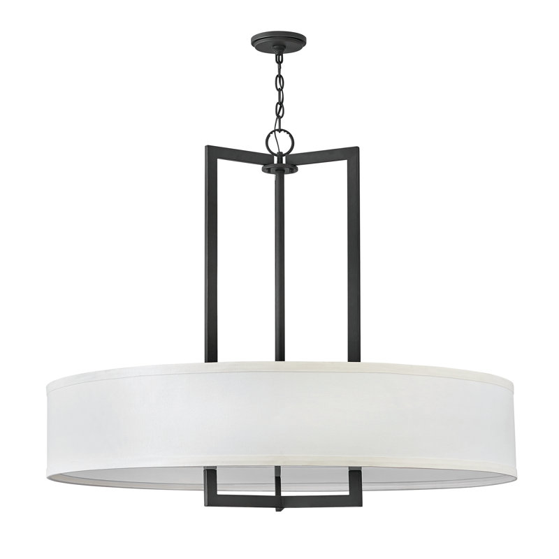 Hampton 9 - Light Unique Drum Chandelier, Black