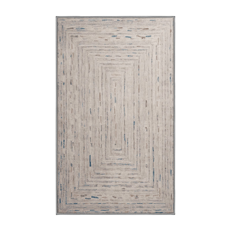 Machine Washable Gray Area Rug, Rectangle 2' x 3'