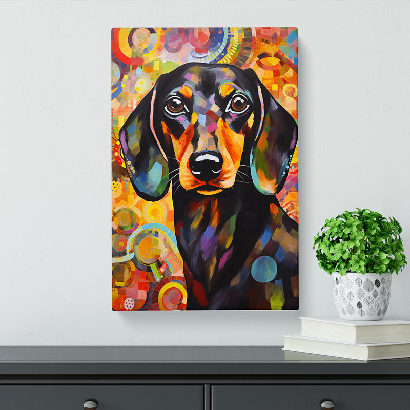 Dachshund Abstract - No Frame Print, 60cm H x 40cm W x 3cm D