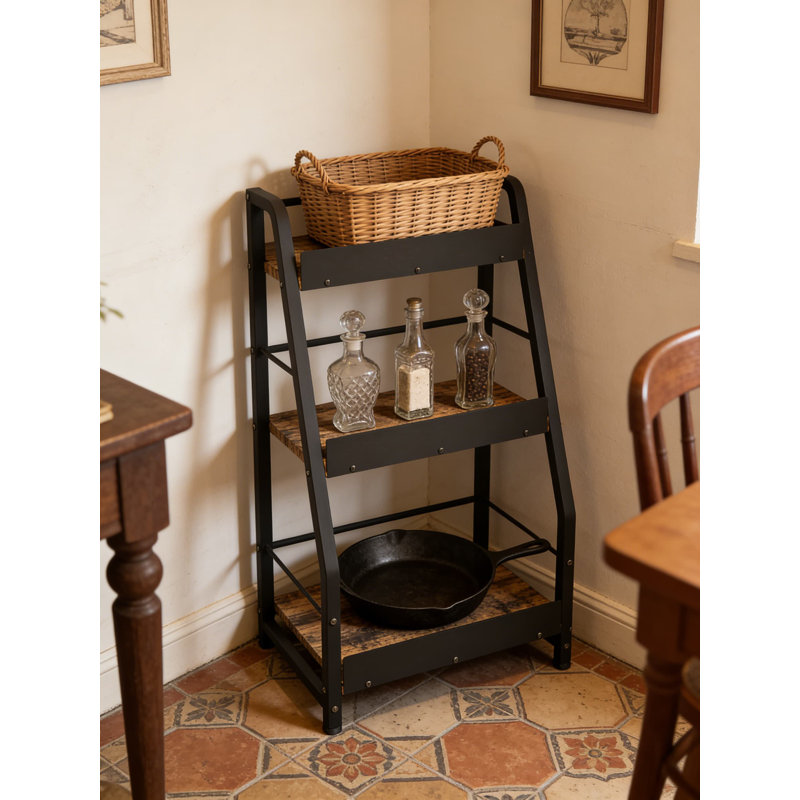 Présentoir à 3 niveaux pour bouteilles de boissons alcoolisées avec garde-corps, conception trapézoïdale étagée pour bar à domicile, organisateur de rangement polyvalent pour le whisky, le vin et les fournitures de cuisine