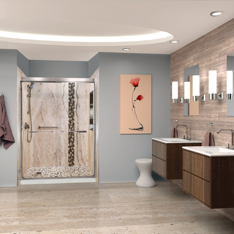 60'' W 36.25'' D Rectangular Single Shower Base, Left