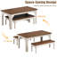 Ensemble de table de salle à manger 63 "en bois 63" pour 4 à 6 personnes avec 2 bancs