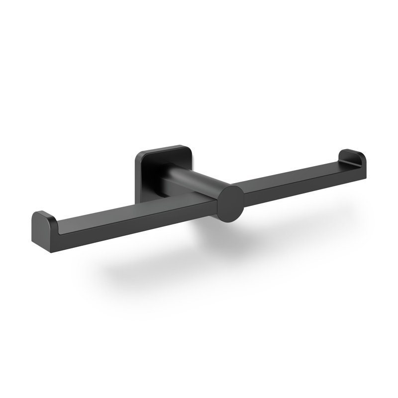 Parallel Double Toilet Paper Holder, Matte Black
