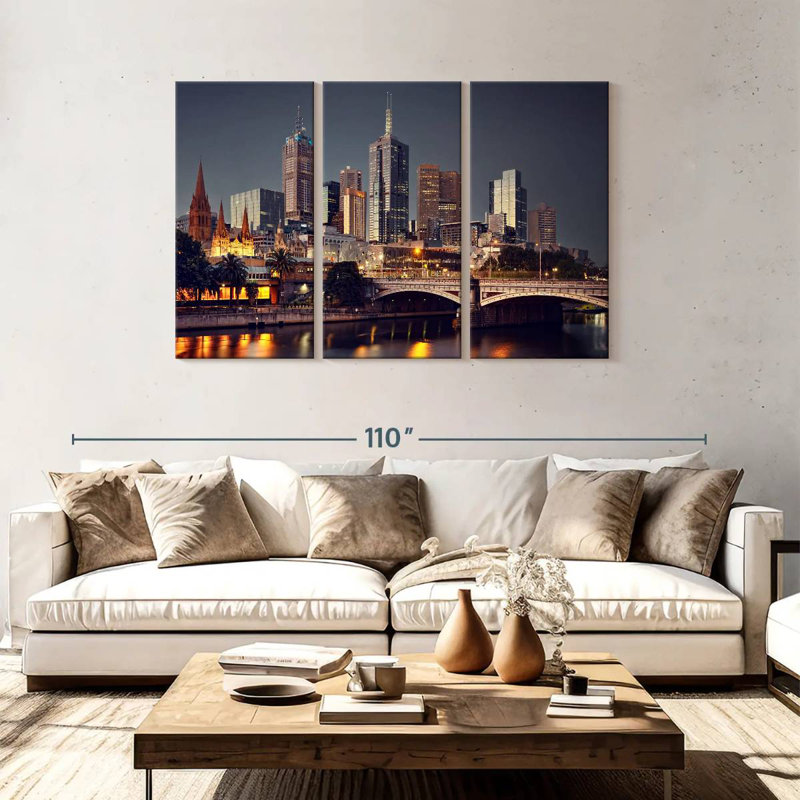 Rorry Melbourne Night Skyline, 48" H x 74" W