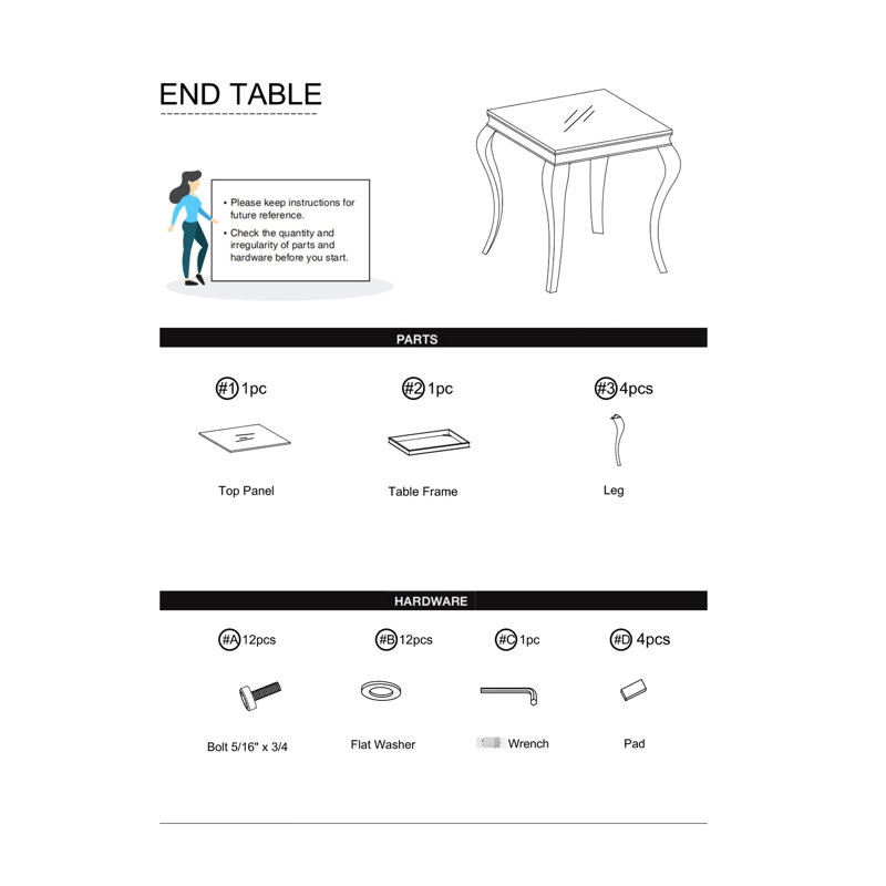 Table de bout transitionnelle carrée en blanc et argent avec plateau en verre biseauté et pieds en acier inoxydable classique