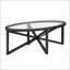 Table basse moderne simple en verre avec plateau en verre trempé et base en bois massif pour le salon et le bureau-1816480164