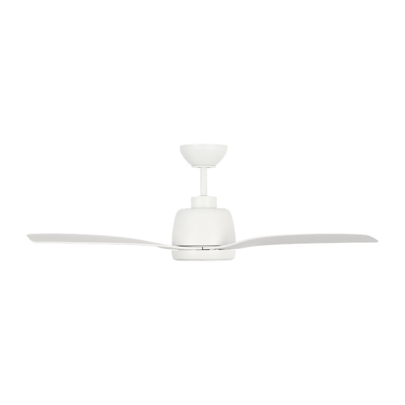 LED Downrod Ceiling Fan, 12.18" H x 44" W x 44" D, White, White