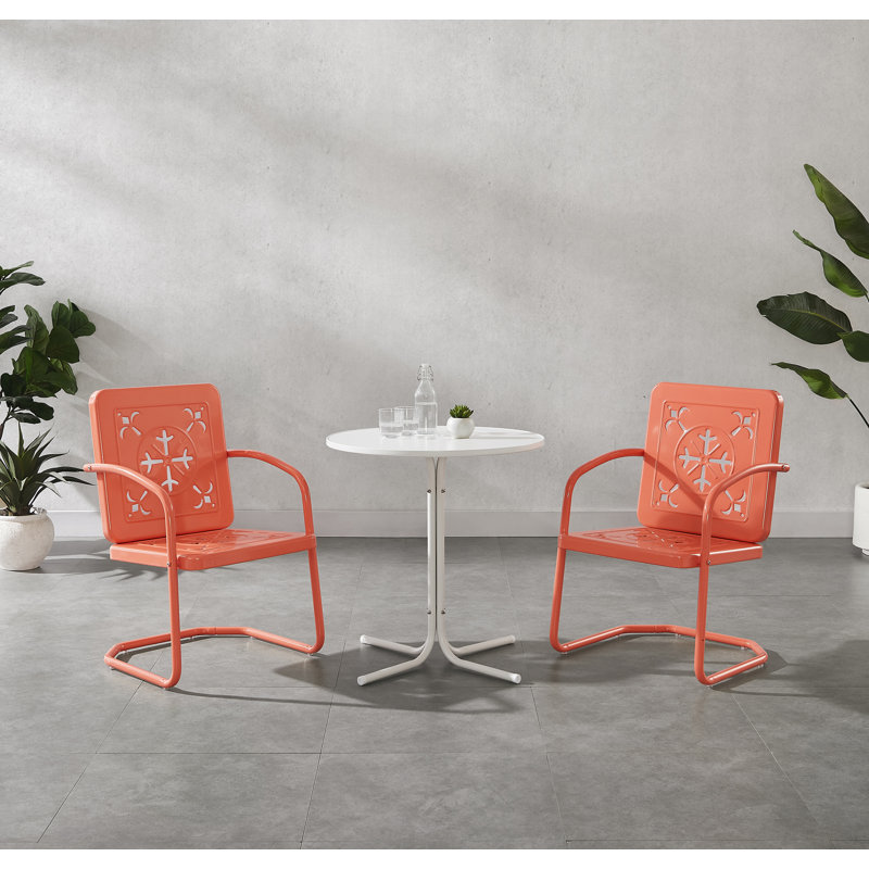 Passmore 3-piece Retro Outdoor Bistro Set, Orange