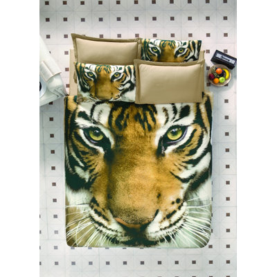 Cotton Satin Animal Print Duvet Cover