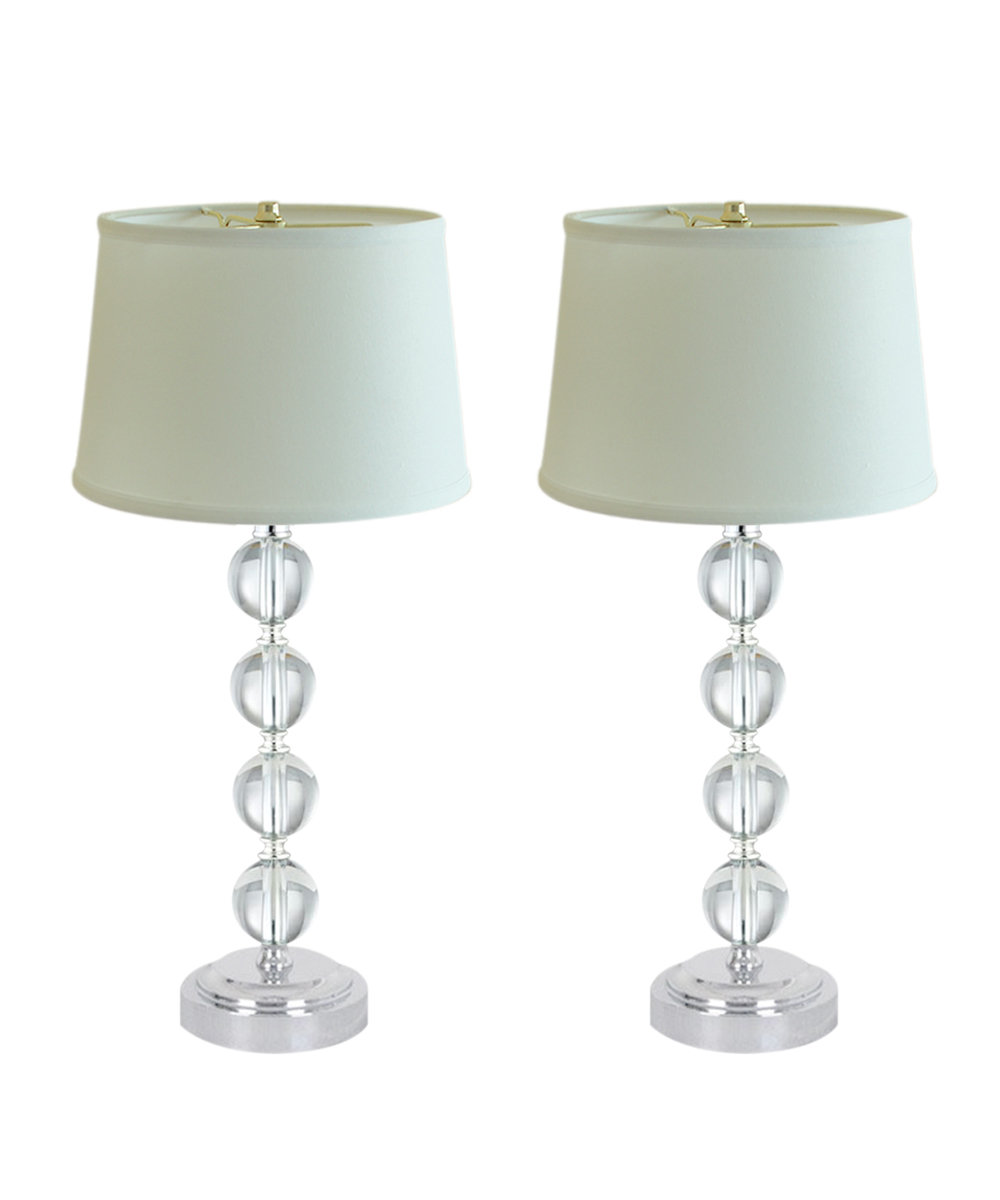 Small Stacked Glass Ball Table Lamp Base (includes Led Light Bulb