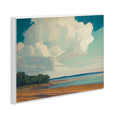 Plaque murale nuages sur une plage étendue, design par Elara Yasna