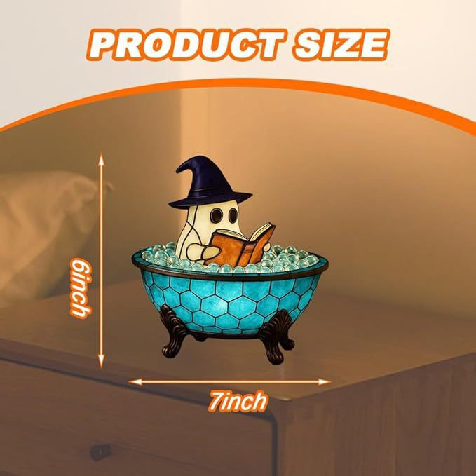 Ghost Bath Lamp Handmade Spooky Night Light For Spooky Decor