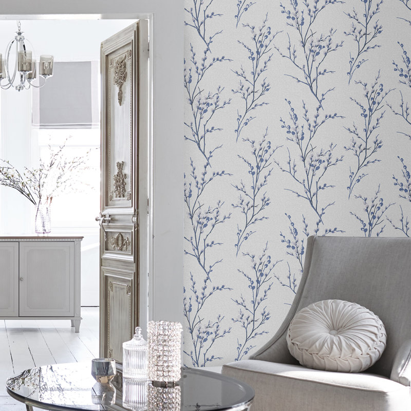 Laura Ashley Willow Wallpaper Roll, Off White/Midnight