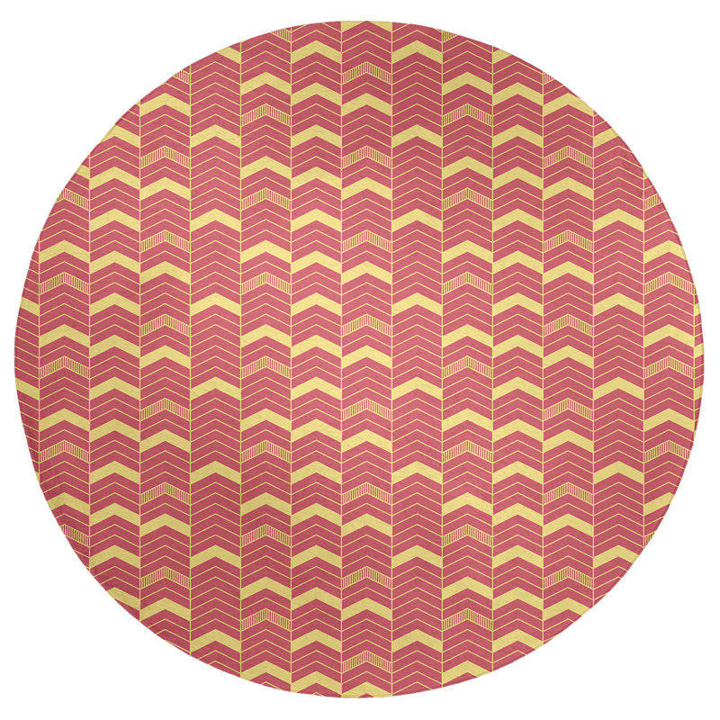 Chenille Chevron Indoor Rug, Round 5'