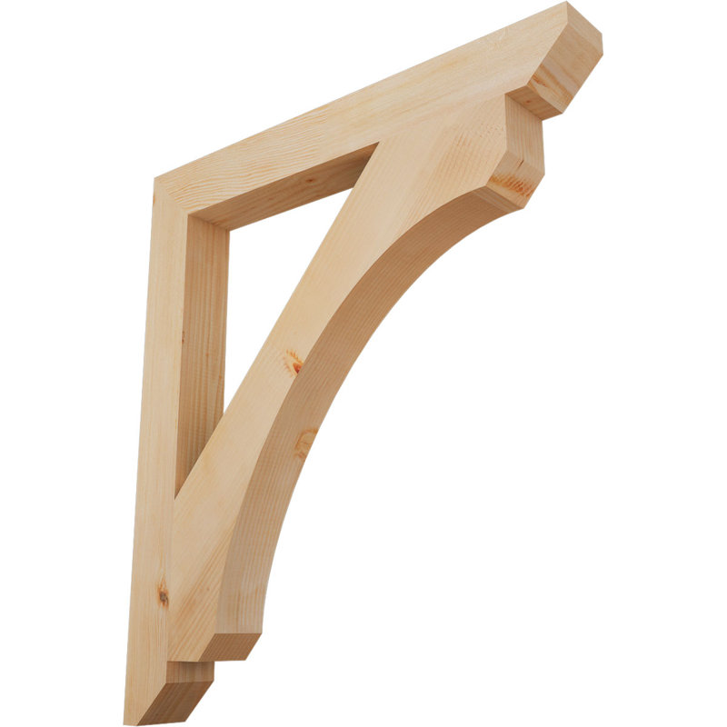 Wood Bracket/Corbel, Douglas Fir (Smooth), 38" H x 3.5" W x 34" D