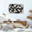 Ensemble de 1 tableau abstrait noir et blanc à coups de pinceau sur toile tendue-590789683