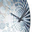 Horloge murale abstraite blanche et bleue Element Fight II-101235007