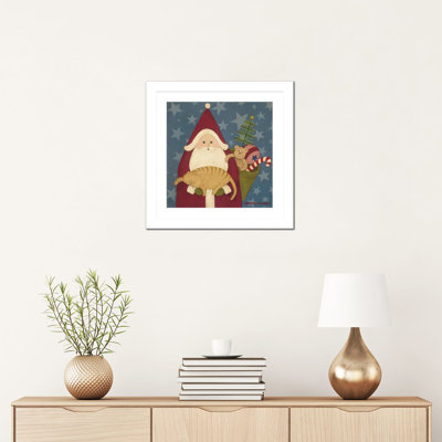 Père Noël - reproduction d'art murale - papier d'art encadré