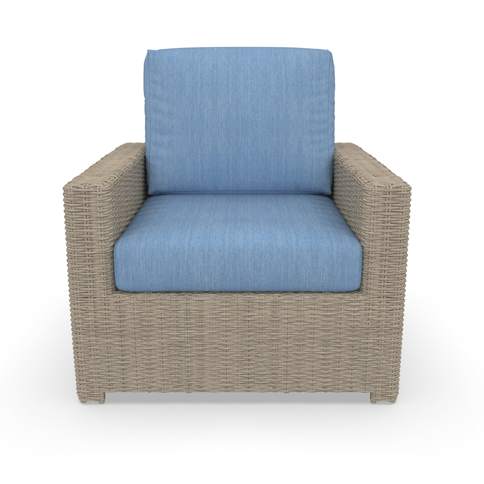 Outdoor Chair With Sunbrella Cushions, Sunbrella Cast Ocean