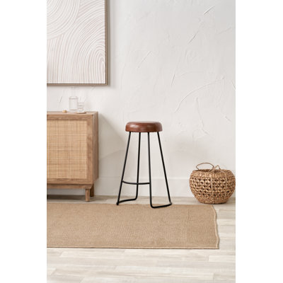 Cosimo Upholstered Counter Stool with Metal Frame